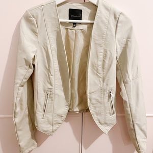 Faux leather cropped jacket